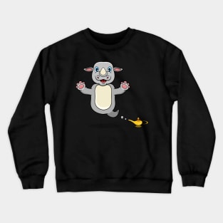 Cute Rhino Ghost and Flying Crewneck Sweatshirt